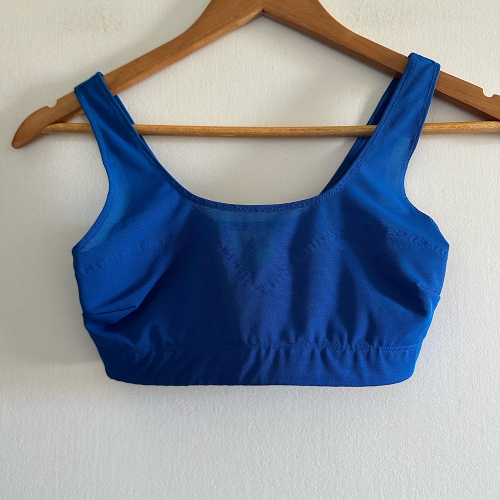 NWOT YITTY Fabletics Blue Mesh Me Smoothing Midi Bralette size XS - Picture 7 of 11